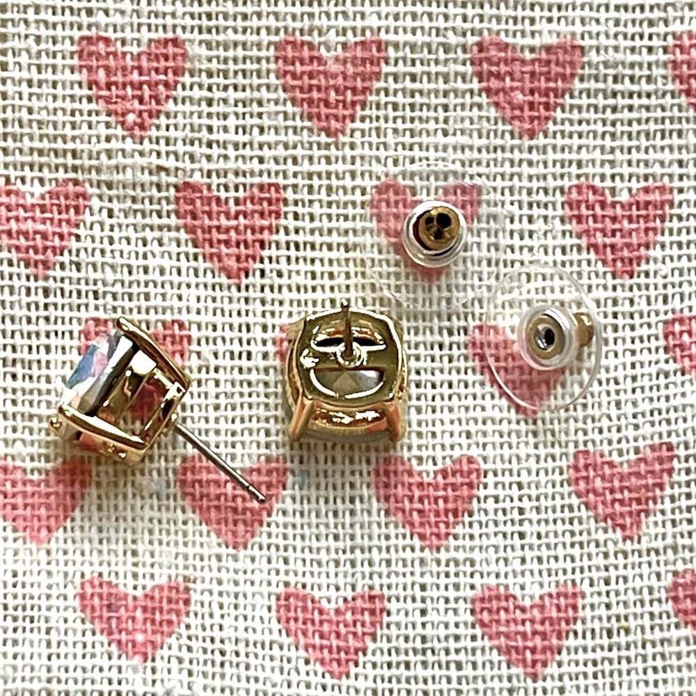 kate spade ♠️ Iridescent Square Earrings with Golden Setting - Picture 8 of 11